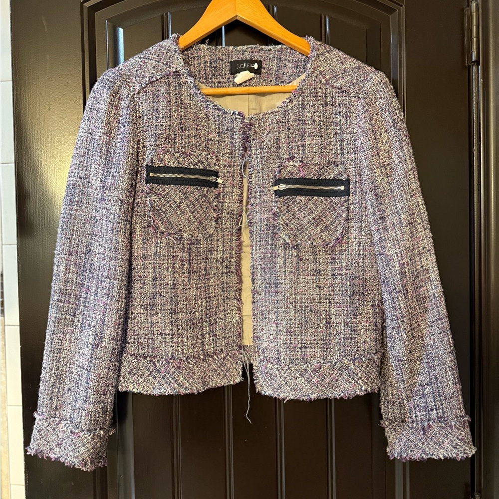 J. Crew Lavender Tweed Blazer